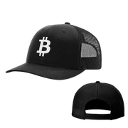 Black Bitcoin logo Trucker Hat