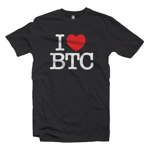 Black I love BTC Bitcoin Tee