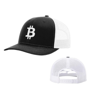 Black White Bitcoin logo Trucker Hat