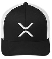 Black White XRP Logo Trucker Snapback Hat