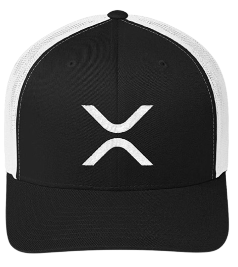 Black White XRP Logo Trucker Snapback Hat