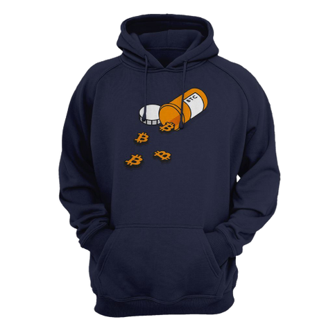 Navy Addicted to Bitcoin BTC Prescription RX Hoodie