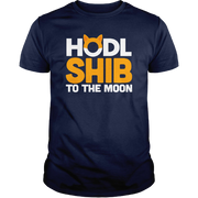 Navy HODL Shiba Inu To The Moon Tee