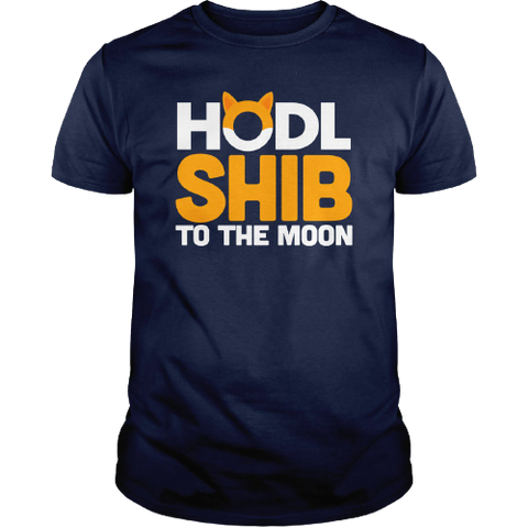 Navy HODL Shiba Inu To The Moon Tee