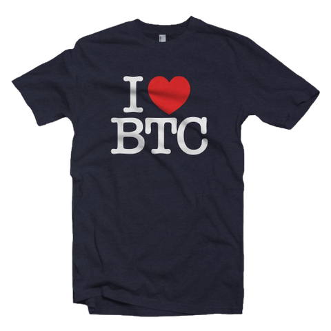 Navy I love BTC Bitcoin Tee