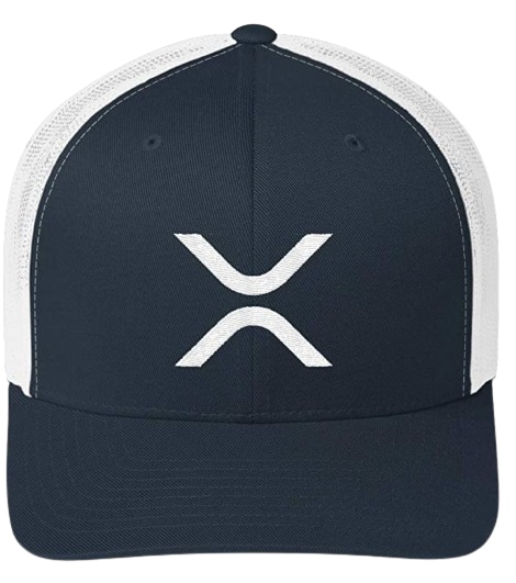 Navy White XRP Logo Trucker Snapback Hat