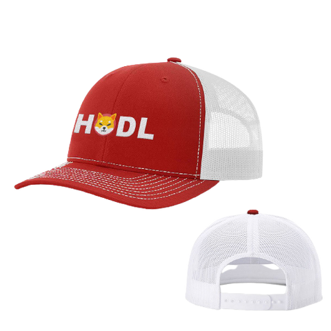 Red White HODL Shiba Inu Trucker Hat