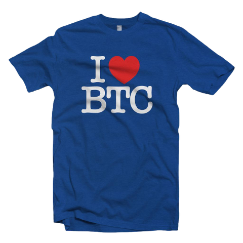 Royal Blue I love BTC Bitcoin Tee