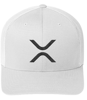 White XRP Logo Trucker Snapback Hat
