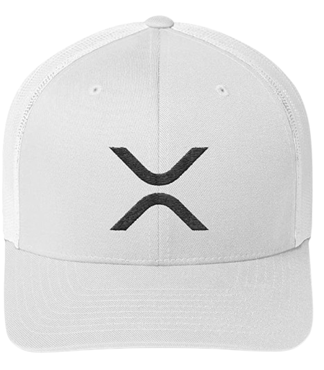 White XRP Logo Trucker Snapback Hat