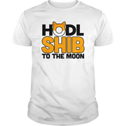 White HODL Shiba Inu To The Moon Tee