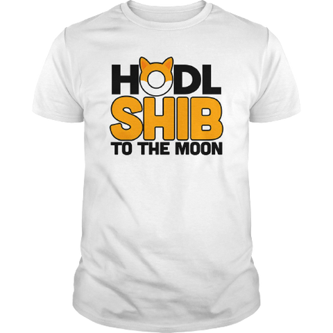 White HODL Shiba Inu To The Moon Tee